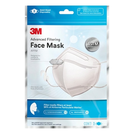 3M Face Mask White 3Pk AFFM 3 Zoro 3m-face-mask-white-3pk-affm-3-zoro